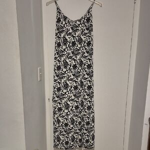 LOFT Black and White Maxi Dress